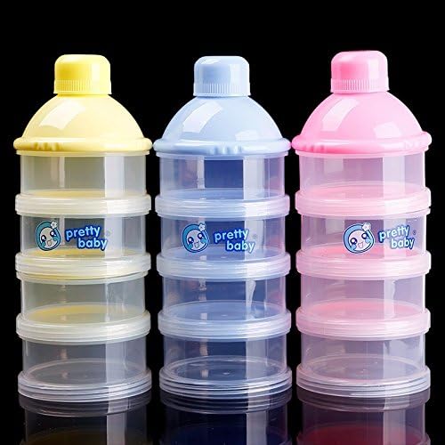 Portable Baby Infant Feeding Milk Powder &amp;Food Bottle Container 3 Cells Grid Box Random Color