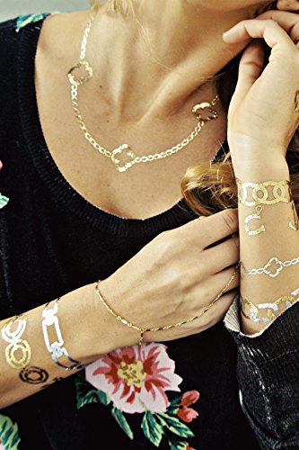 Flash Tattoos - Chloe - Authentic Metallic Temporary Tattoos