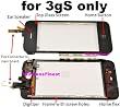 iPhone 3gS Screen Repair Kit : Apple iPhone 3gS Lcd Glass Screen Cover with Touch Screen Digitizer, Frame, Home Flex Button, Ear Speaker and Tool