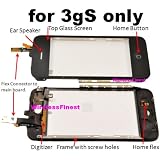 iPhone 3gS Screen Repair Kit : Apple iPhone 3gS Lcd Glass Screen Cover with Touch Screen Digitizer, Frame, Home Flex Button, Ear Speaker and Tool