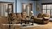 2pc Recliner Sofa Set Nail Head Trim Distressed Brown Microfiber