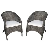 Walker Edison Rattan Chairs (Set of 2), Mocha Walker Edison Rattan Chairs (Set of 2), Mocha