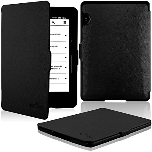 HOTCOOL Amazon Kindle Voyage Case Cover - The Thinnest And Lightest PU Leather 201n Case For 2014 Version Amazon Kindle Voyage (Will Not Fit Kindle Paperwhite)(With Smart Auto Sleep/Wake feature), Black