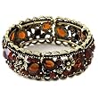 Goldtone Topaz Colored Crystal Cuff Bracelet Fashion Jewelry