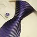 Purple Stripes Woven Silk Tie Present Box Set violet Halloween Present T8366 image 1
