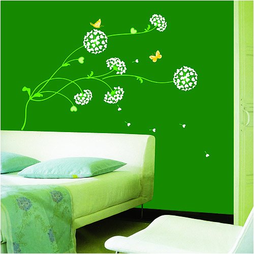 Easy Instant Decoration Wall Sticker Decal - Lovely Flowers in the Wind