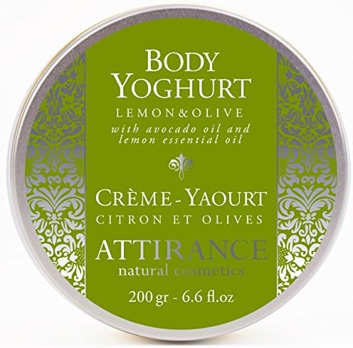 Attirance - Body Yogurt - Lemon & Olive - 6.6oz - All Natural with Lemon Essential Oil & Avocado Oil