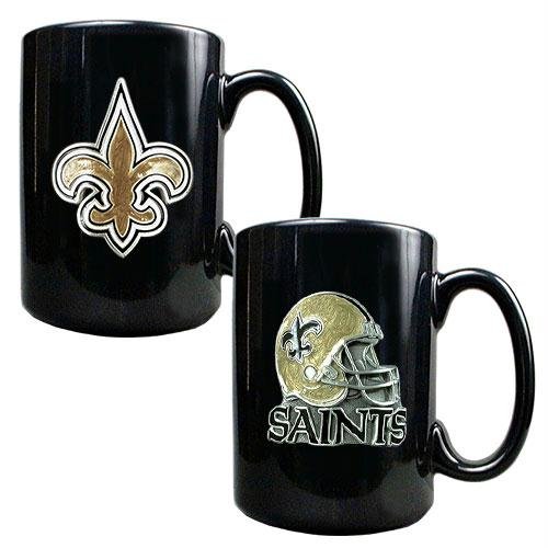 NFL New Orleans Saints Two Piece Coffee Mug Set- Primary & Helmet Logo