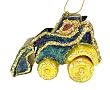 Blue And Gold Glitter Truck Christmas Ornament 3"