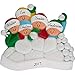 Snowball Fight Personalized Christmas Ornament (5 People) - Family Fun in the Snow - Handpainted Resin - 4