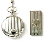 Colibri Pocket Watch with Chain, Money Clip Stainless Wooden Gift Box PWS095802J