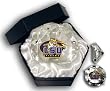 Tiger on a 4" high brilliance diamond cut glass