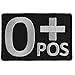 O POSITIVE Blood ID Patch - 3x2 inch. Embroidered Iron on Patch