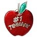 #1 Teacher Ornament - Red (3")