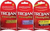 Trojan Vibrations, Duo, Multi-speed Vibrating Ring Variety Pack - Bulgeinbulk's Collection of Most Popular Trojan Vibrating Rings