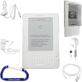 Premium Rubberized Silicone SKin Case (Clear), Screen Protector / Guard, USB 2in1 HotSync Data Charging Cable, Car Charger, Wall / Travel Charger, Earphones, and Free Carabiner Key Chain for the Amazon Kindle 2 (6 Inch Screen)