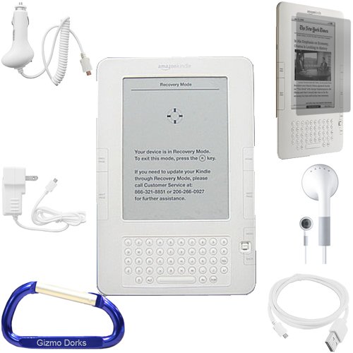 Premium Rubberized Silicone SKin Case (Clear) - Screen Protector Guard - USB 2in1 HotSync Data Charging Cable - Car Charger - Wall Travel Charger - Earphones - and Free Carabiner Key Chain for the Amazon Kindle 2 (6 Inch Screen) Image Premium Rubberized Silicone SKin Case (Clear) - Screen Protector Guard - USB 2in1 HotSync Data Charging Cable - Car Charger - Wall Travel Charger - Earphones - and Free Carabiner Key Chain for the Amazon Kindle 2 (6 Inch Screen)