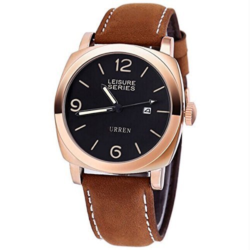 CURREN Men Nubuck Leather Outdoor Date Sport Quartz Wrist Watch Brown