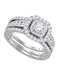 1.01CTW-DIA 0.33CT-CRD BRIDAL SET