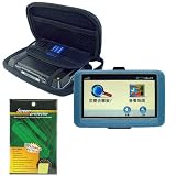 Garmin GPS Bundle Pack Combo: Blue Silicone Skin, Black EVA hard shell case, and a Screen Protector / Guard with Lint Cleaning Cloth for use with Garmin Nuvi 200w 250w 255W 260W 265WT