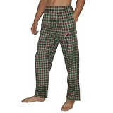 Mens NHL Minnesota Wild Plaid Cotton Thermal Sleepwear / Pajama Pants - Green & Red (Size: M)