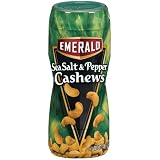 Emerald Sea Salt & Pepper Cashew, 10oz Canister (Pack of 4)