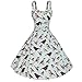 MIUCOO Women's 1950s Vintage Bird Print Rockabilly Swing Dress