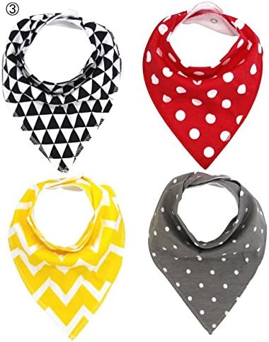 baby bibs infant Bandana Drool Bibs, baby Boys baby girl 4 Pack, Soft Cotton w/ Snaps, Cute Baby Gift