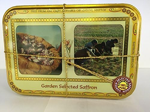 100% Pure Spanish Saffron in a Tin Box - 1oz by GARDEN SELECTED