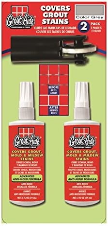 Super Met-Al 15801, Gray Grout-Aide 2 oz. Bottle with Fiber Nib and Wheel Applicator, 2X 2 fl/oz