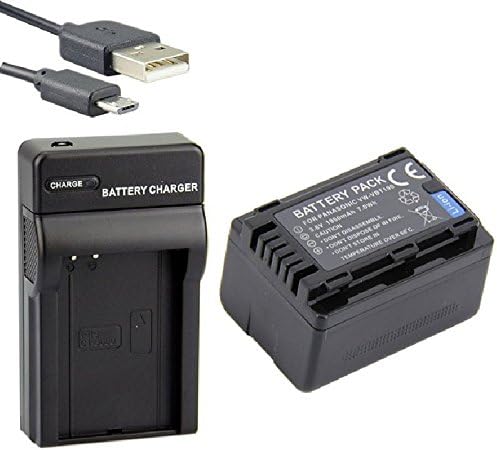 Micro USB Charger + Battery For Panasonic HC-V510 HC-V710 HC-V750 HD Camcorder