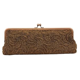 Fully Beaded Design Bag , Metal Frame and Closure , Evening Bags - Sandy (61 7014)