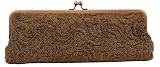 Fully Beaded Design Bag , Metal Frame and Closure , Evening Bags - Sandy (61 7014)