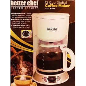 Better Chef 12 Cup Digital Coffee Maker Model IM-125W White by Better Chef