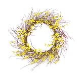 Melrose International Forsythia and Twig Polyester Wreath
