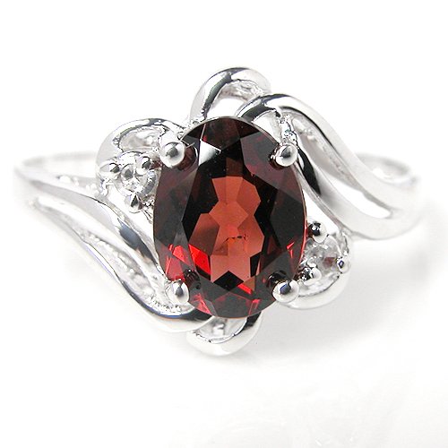 1.95ct Genuine Natural Garnet Gemstone and Diamond 