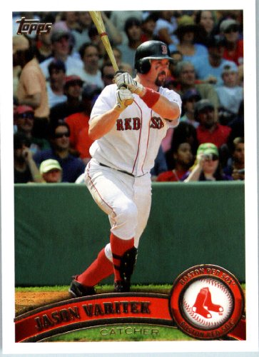 2011 Topps Baseball Card #115 Jason Varitek - Boston Red Sox - MLB Trading Card In A Protective Screwdown Case