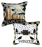 Review Simply Home  / Four Seasons (Fall/Winter) 2-Sided Decorative Tapestry Toss Pillow