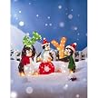 Set of 3 Animated Iridescent "JOY" Penguin Family Sculpture