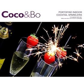 10 x Coco&Bo - Portofino Indoor Cocktail Sparklers - Cocktail Accessories - Hawaiian Luau Beach Party / Hollywood Vegas Casino Night