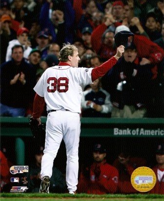 Curt Schilling Red Sox 2007 World Series Waving Cap 8x10