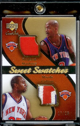 2007-08 Upper Deck Sweet Spot Stephon Marbury / Madry Collins Sweet Swatches Jerseys 17/25 New York Knicks Basketball Card - Mint Condition - Shipped In Protective Display Case!
