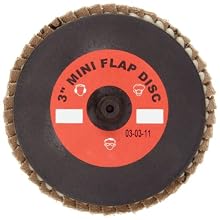 Merit Mini Powerflex Abrasive Flap Disc, Type 27, Plastic Thread Quick Change, Fiber Backing, Zirconia Alumina