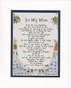 "For My Mom" Touching 8x10 Poem, Double-matted in White Over Blue and Enhanced with Watercolor Graphics.