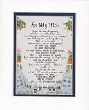 For My Mom Touching 8x10 Poem, Double-matted in White Over Blue and Enhanced with Watercolor Graphics.
