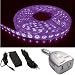 Flexible Waterproof Lighting Strip LED Ribbon 5 Meter or 16.4 Ft 12v for All your Decorations (Purple) with Power Adapter and Power Inverter