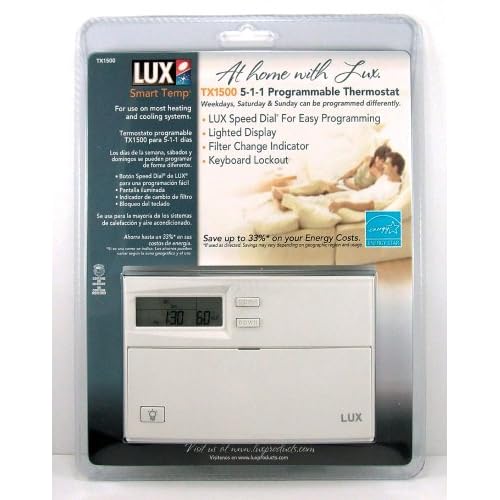 Lux Products Smart Temp Programmable Thermostat TX1500