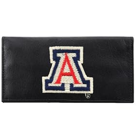 Buy Arizona Wildcats Black Leather Embroidered Checkbook Cover by Football Fanatics