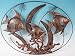Large Decorative Tropical Fish Metal Wall Plaque