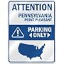 ATTENTION " POINT PLEASANT PARKING ONLY " PARKING SIGN USA CITY PENNSYLVANIA
